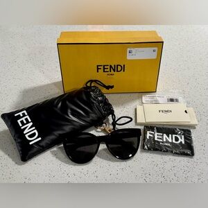Fendi Cat-Eye Sunglasses Black | Made in Italy | FE40008U | Case Included
